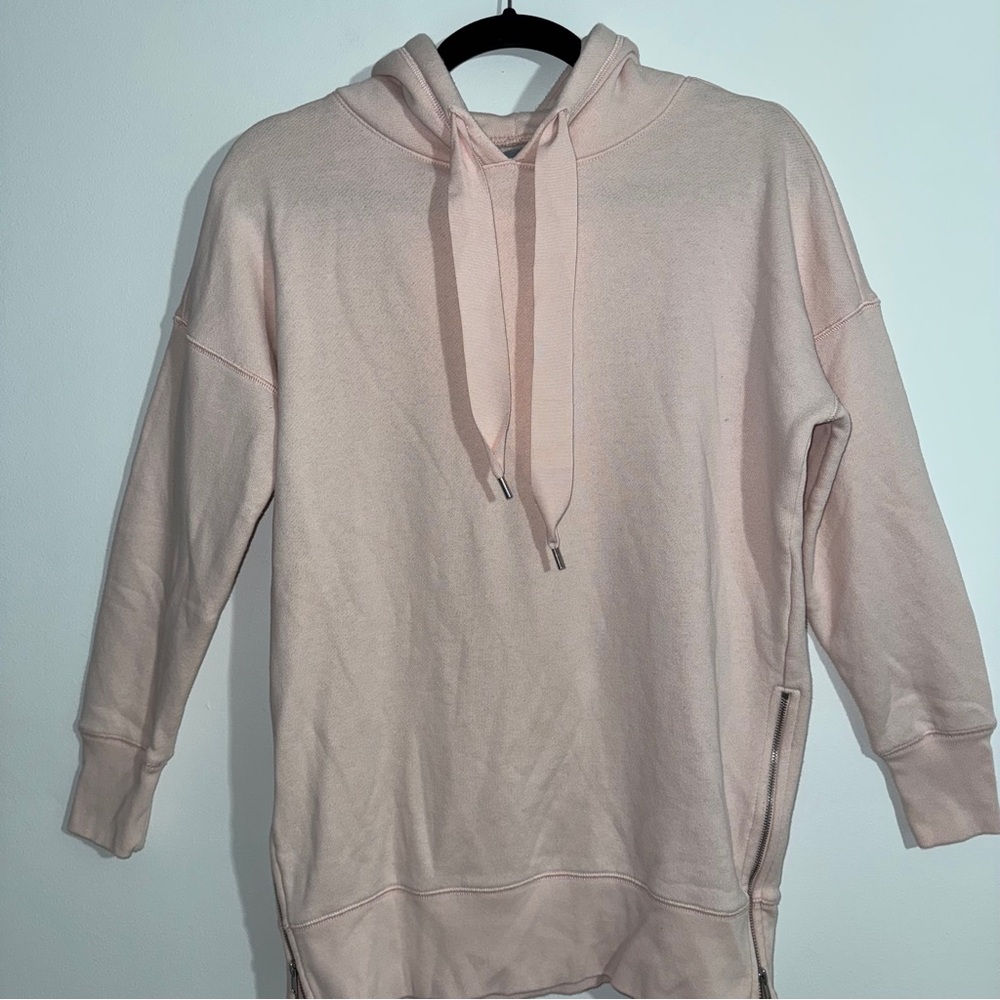 Aerie Oversized Light Pink‎ Hoodie with Side Zippers Size XS
